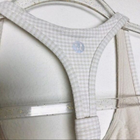 Lululemon womans racer tank top size 4 BoxA white and cream - Picture 3 of 4